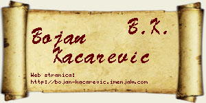 Bojan Kačarević vizit kartica